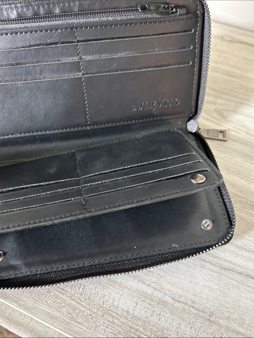 Badgley Mischka black Textured Wallet with Metallic BM Logo - Picture 9 of 13